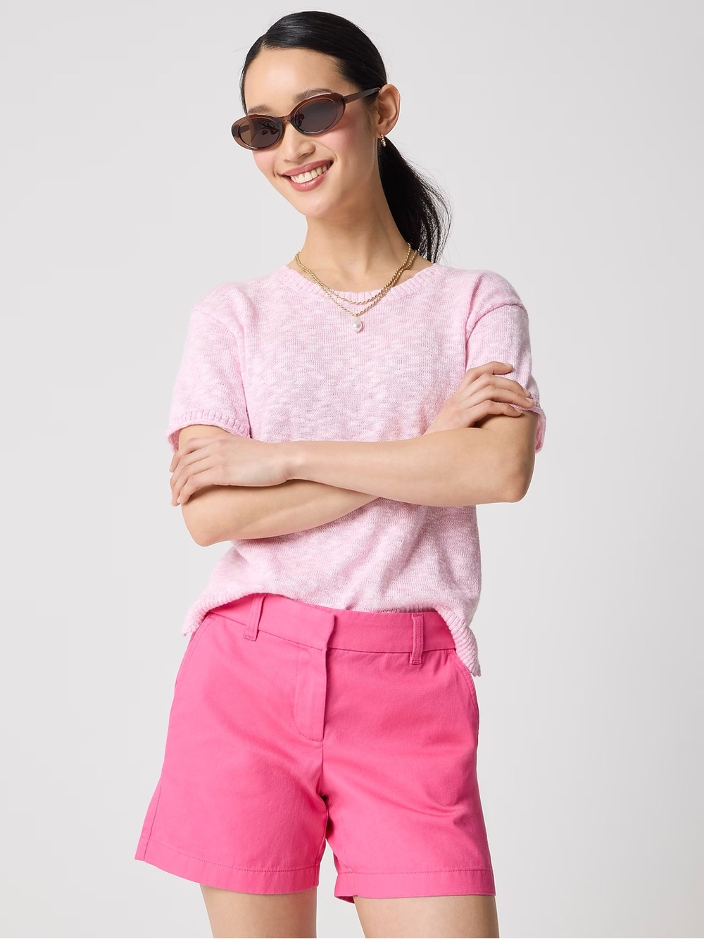 J. Crew Women’s 5" Classic Chino Shorts | Rose Pink | 4